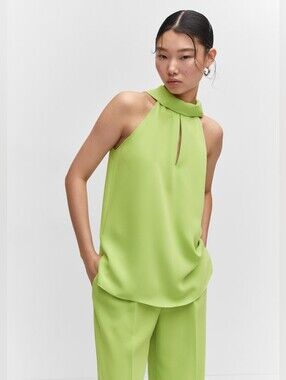 Mango Halter top with slit detail Small